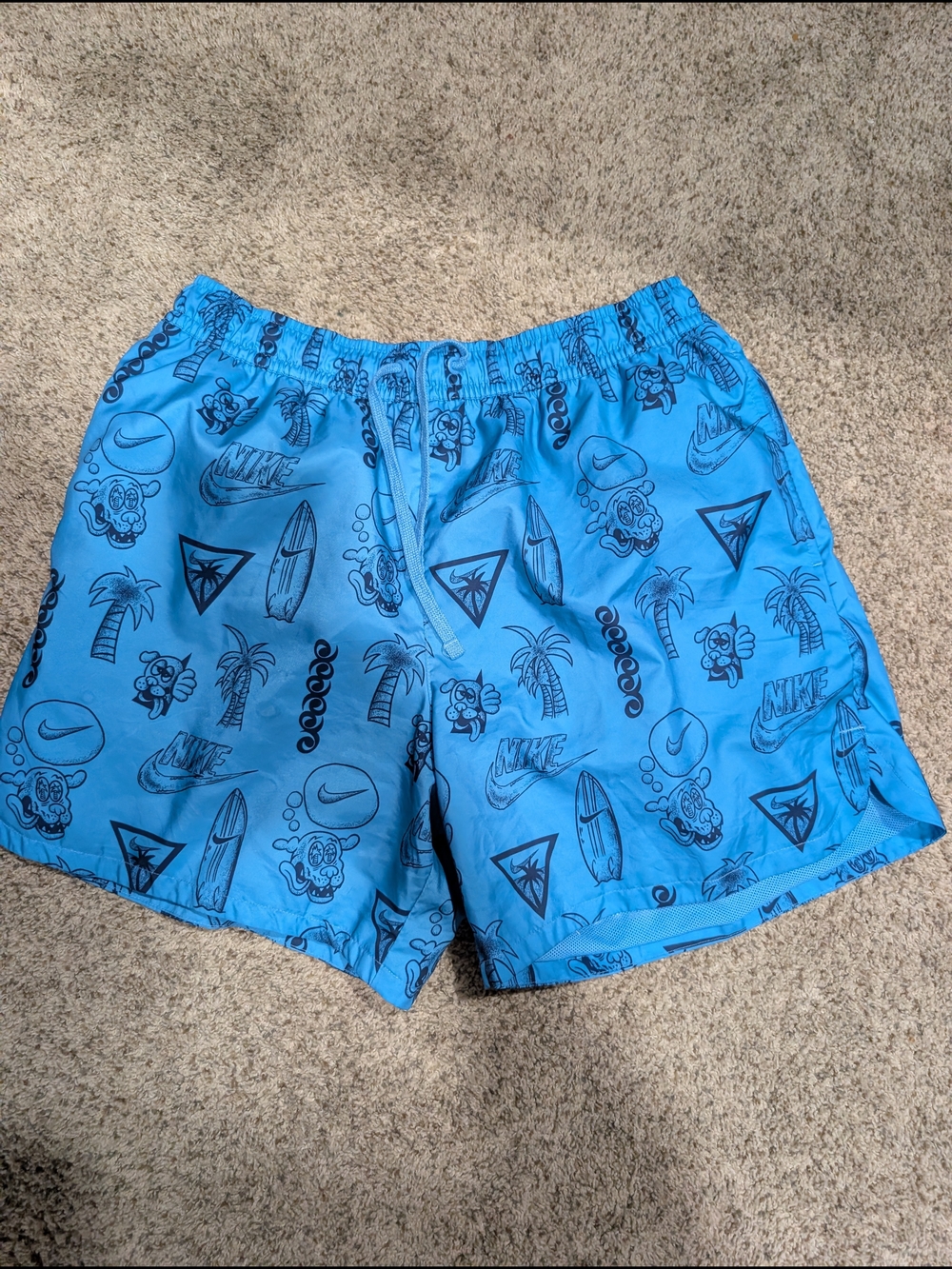 Nike Turquoise Blue Graphic Swim Shorts